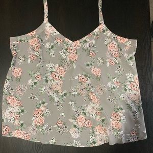 Torrid Gray Floral Swing Tank